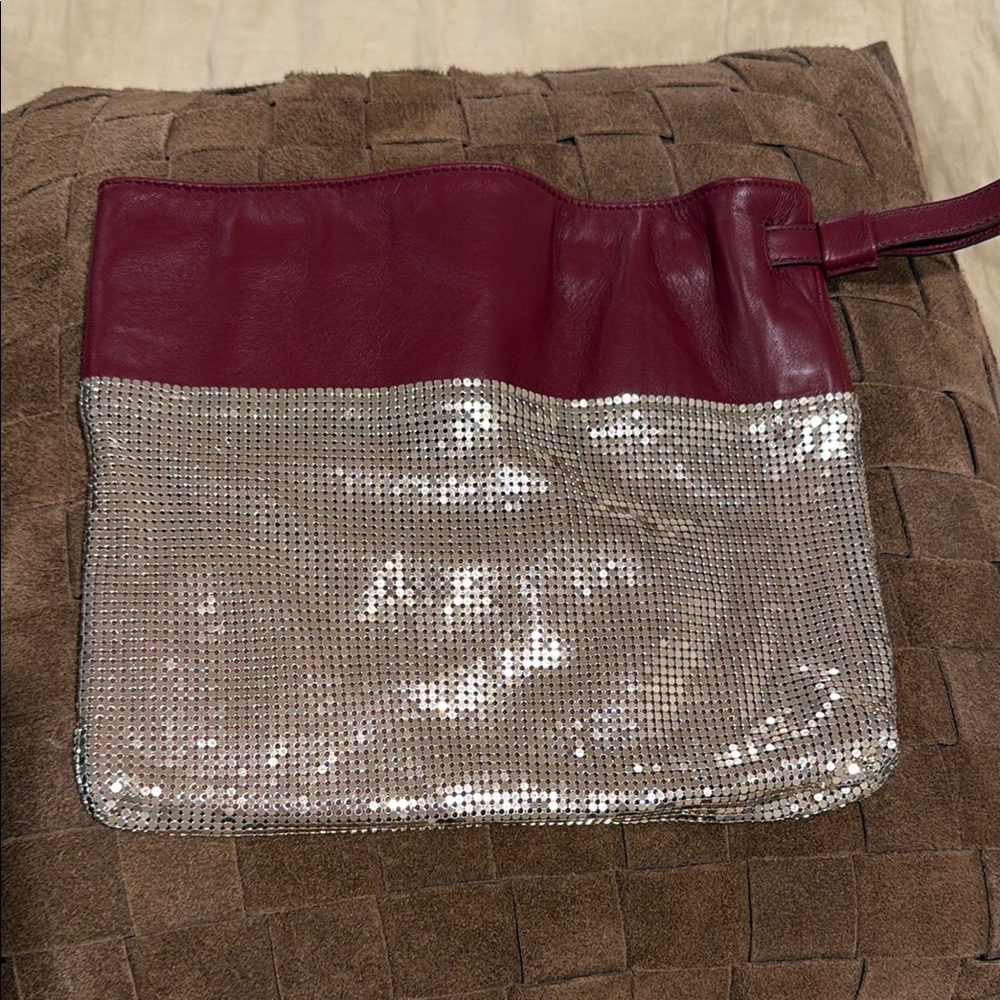 Paco Rabanne Elegant Red and Silver Clutch/wristlet Bag